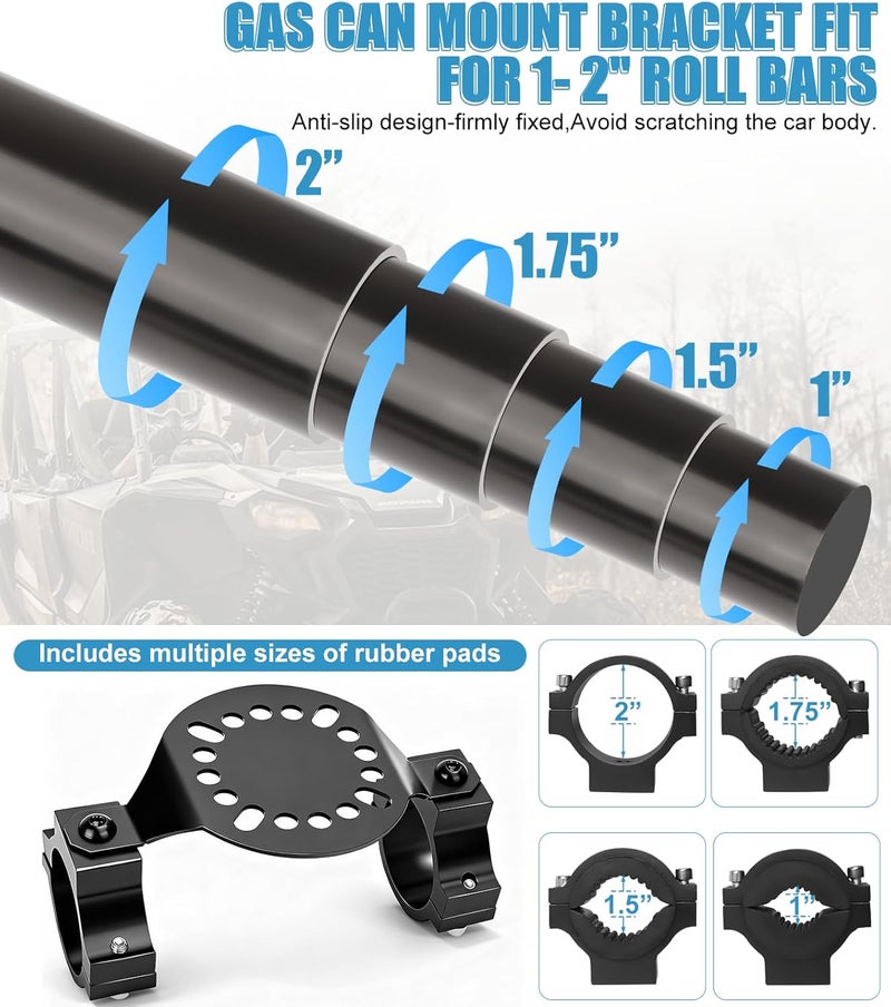 Drieaco Upgrade RX-DLX-PM Gas Can Pack Mount, Fuel Water Tank Mount Oil Can Holder Gasoline Pack Fuel Container Mounting Bracket Kit for UTV SXS ATV Golf Cart Jeep Motorcycle Truck Snowbike Snowmobile - Image 4